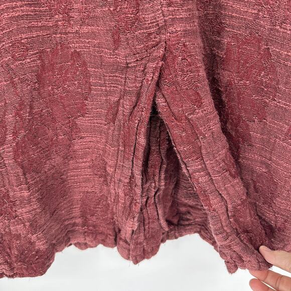 CP Shades Jacket Womens Small Burgundy Textured Hand Dyed Button Front Pockets - Picture 10 of 11